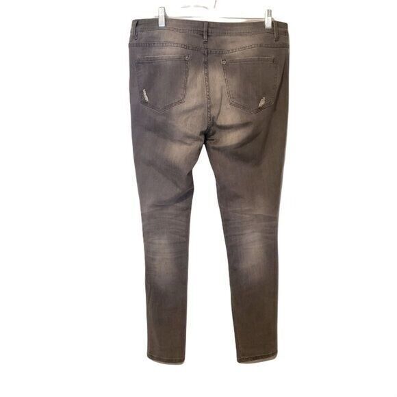 Metaphor Womens Size 14 Gray  Solid Slight Tattered Skinny Jeans - Picture 5 of 9